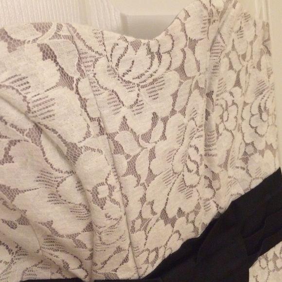 Lace Prom Party Bow Black and White dress - Picture 2 of 4